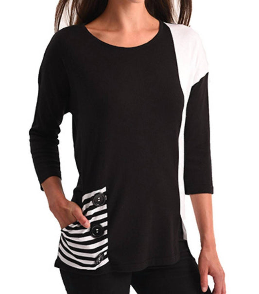 Angel - Color-Block Pocket Tunic Top