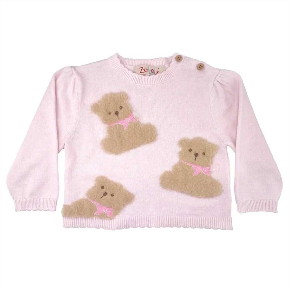 Zubels - Girl's Fuzzy Bear Sweater