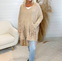 Yolly - Knit Deep V-neck Pullover Top
