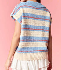 Peach Love - Island Vibes Striped Sweater Top