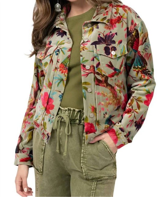 Ivy Jane - Bird Print Velveteen Jacket