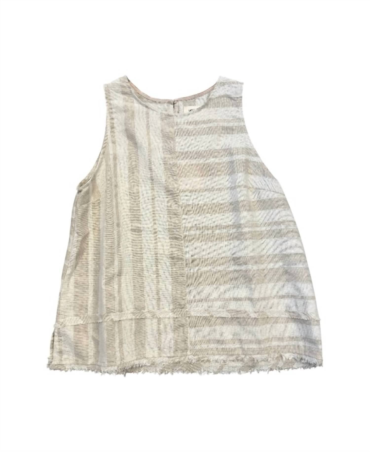 Umgee - Women's Horizontal And Vertical Striped Tank