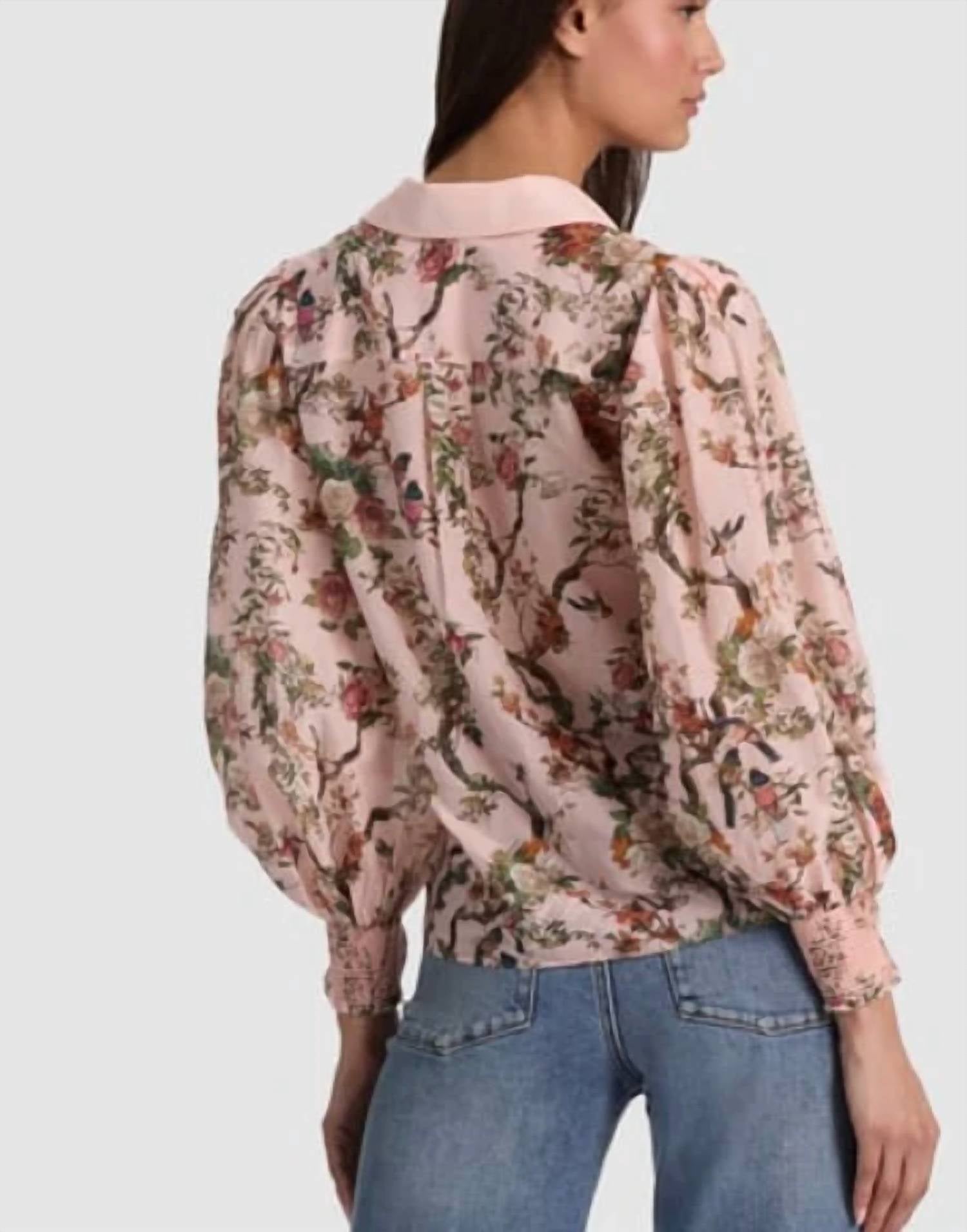 Alice + Olivia - Charis Long Sleeve Button Down Blouse