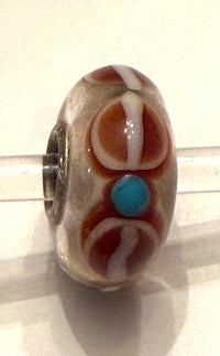 Trollbeads Women's Universal Charm Bead in unique brown white blue dots - women's item