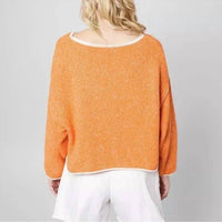 Free People Bardot Solid Sweater in orange peel - women's sweater - detail view