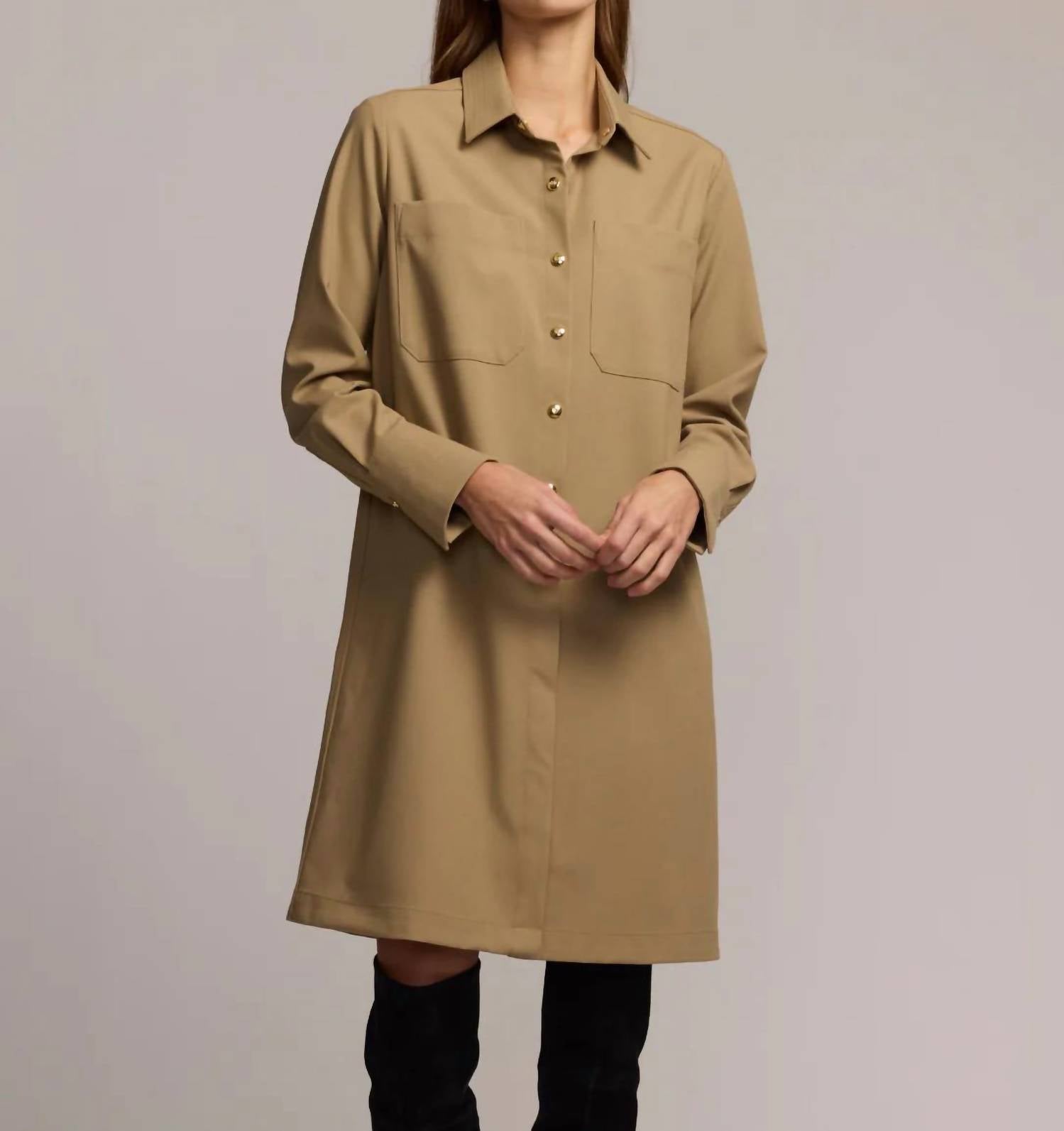 Hinson Wu - Astrid Long Sleeve Traveler's Twill Mini Dress