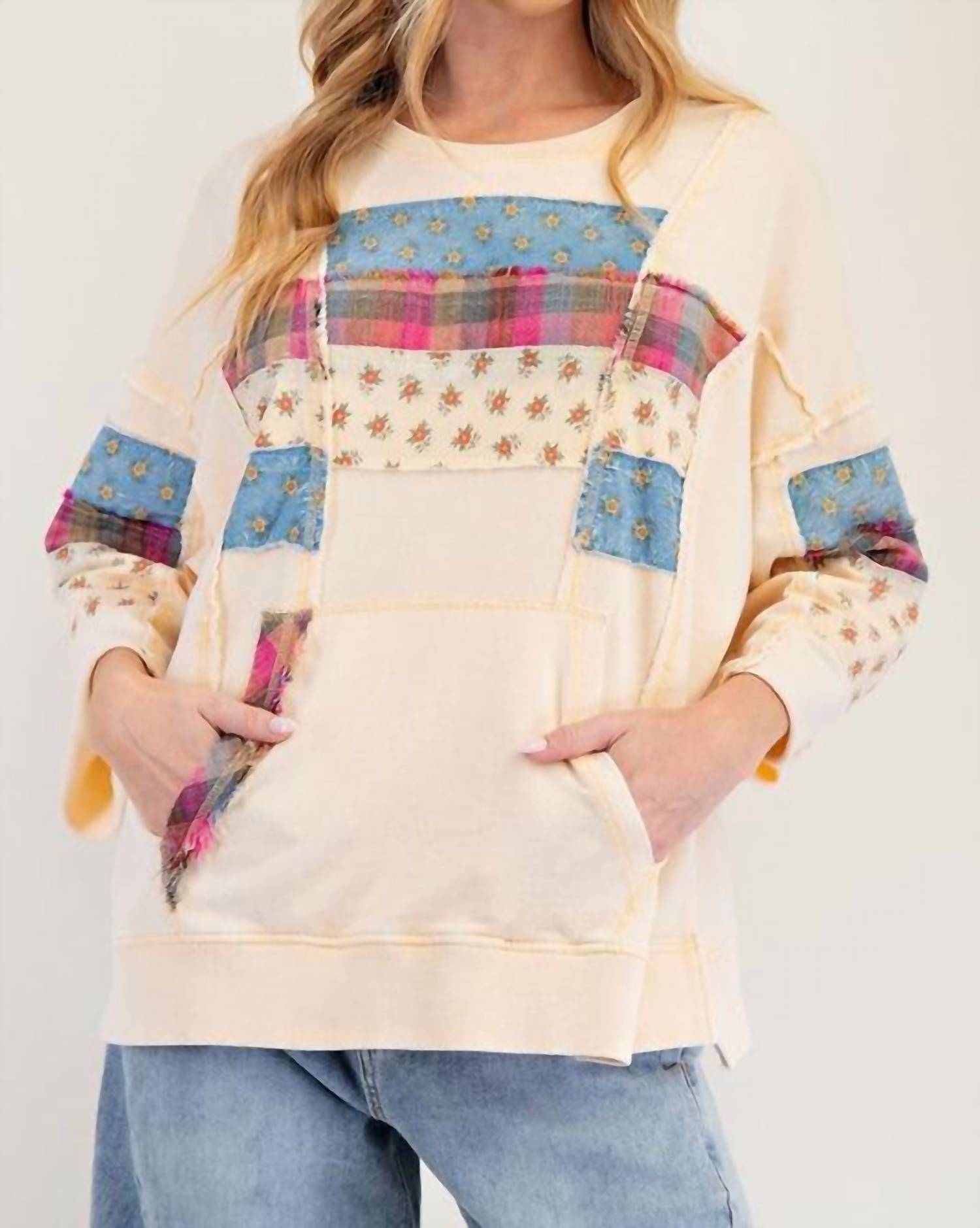 Easel - Print Mix Mineral Washed Hoodie Pullover