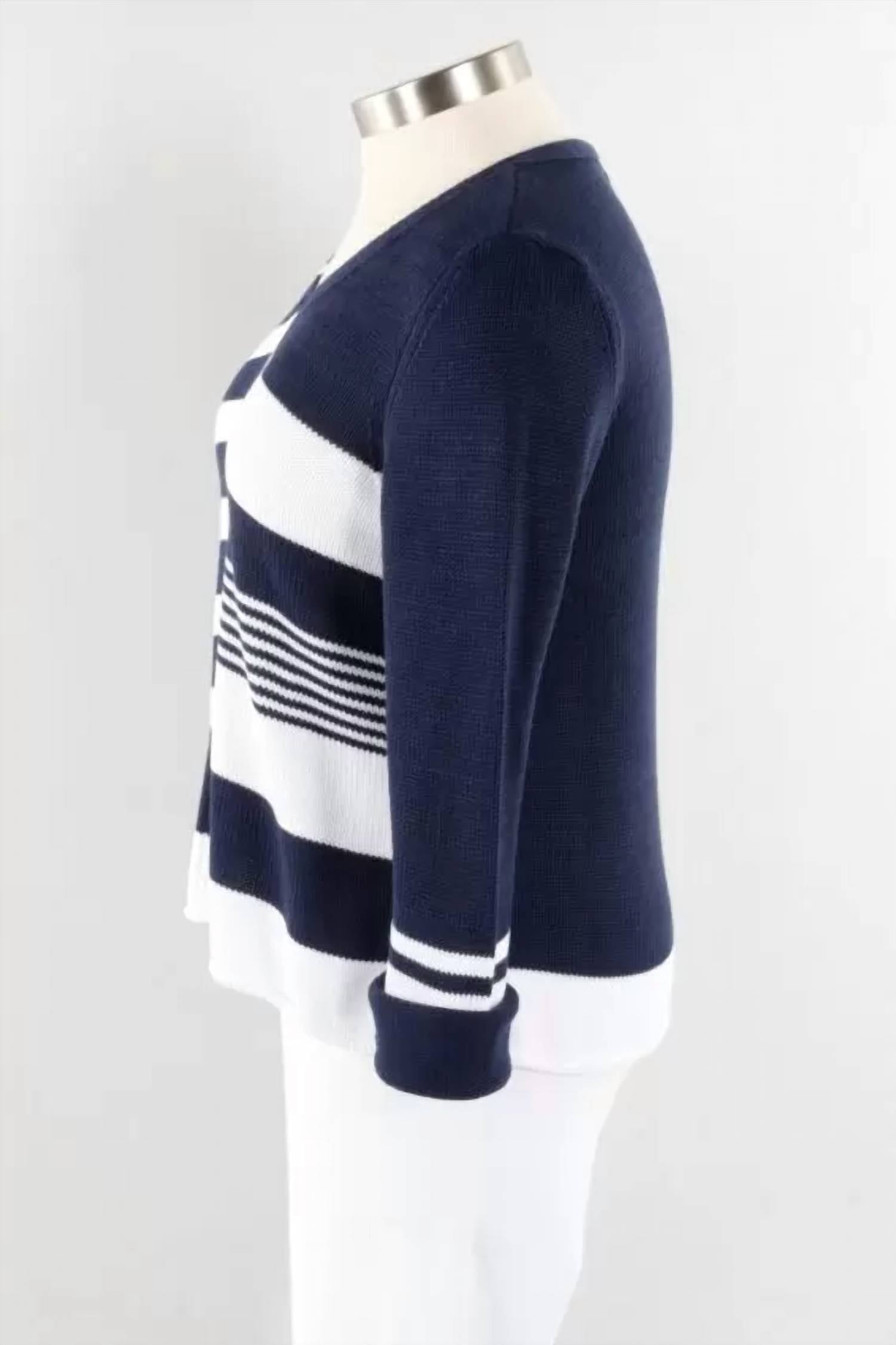 Habitat - Women's Mixed Stripe Cable Pullover Sweater