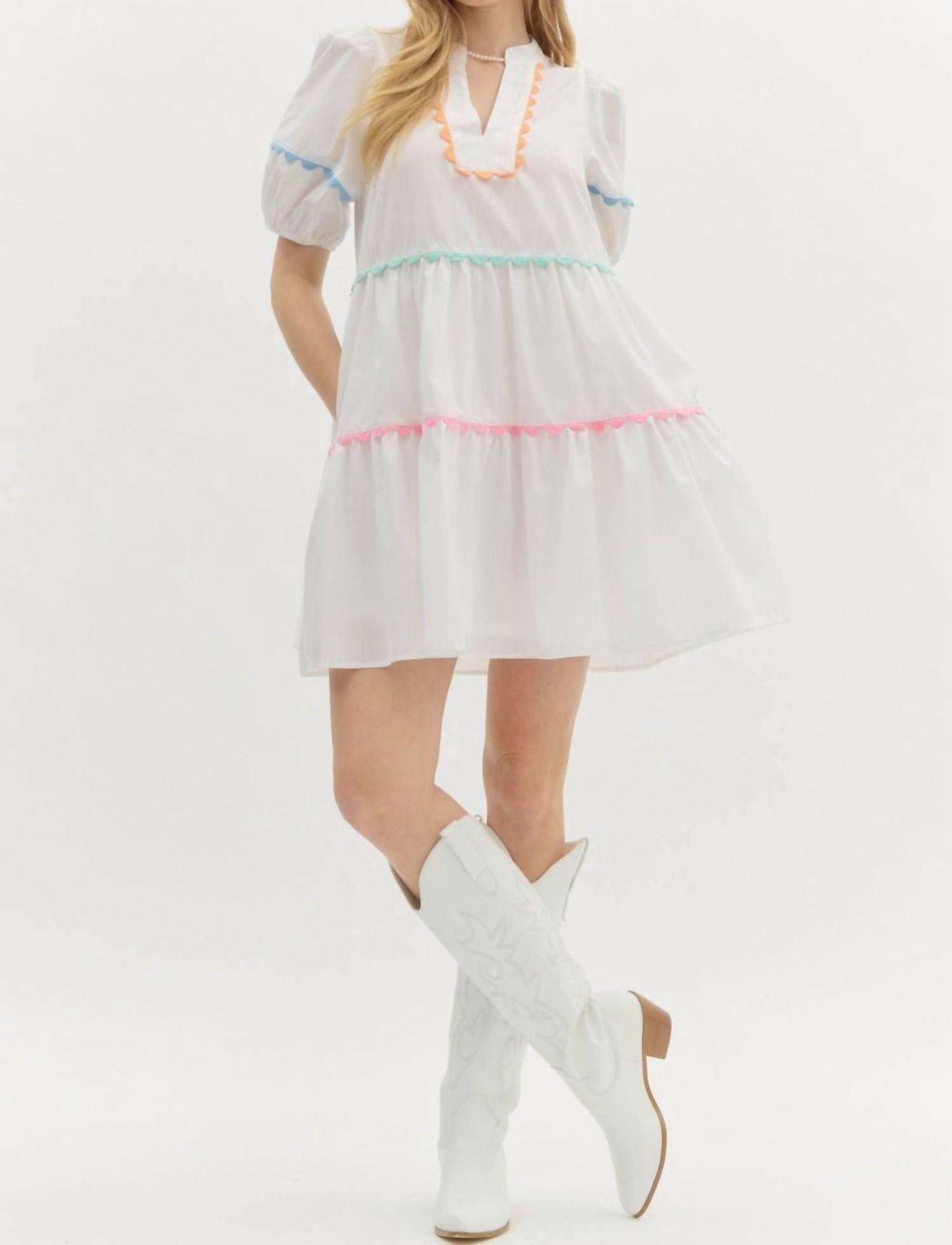 entro Caroline Mini Dress in white - women's dress