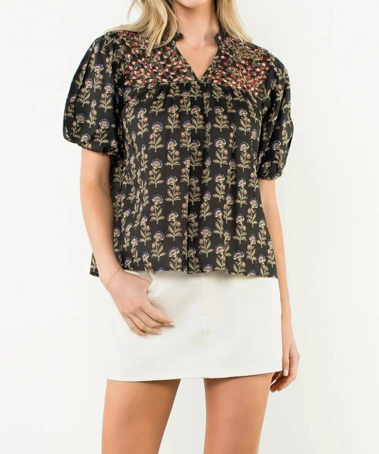 Thml - Lori Floral V Neck Top