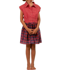 Longlivethequeen - Girl's Wide Bleached Check Skirt