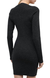 IRO Alexa Criss Cross Dress in dark grey - women's dress - detail view