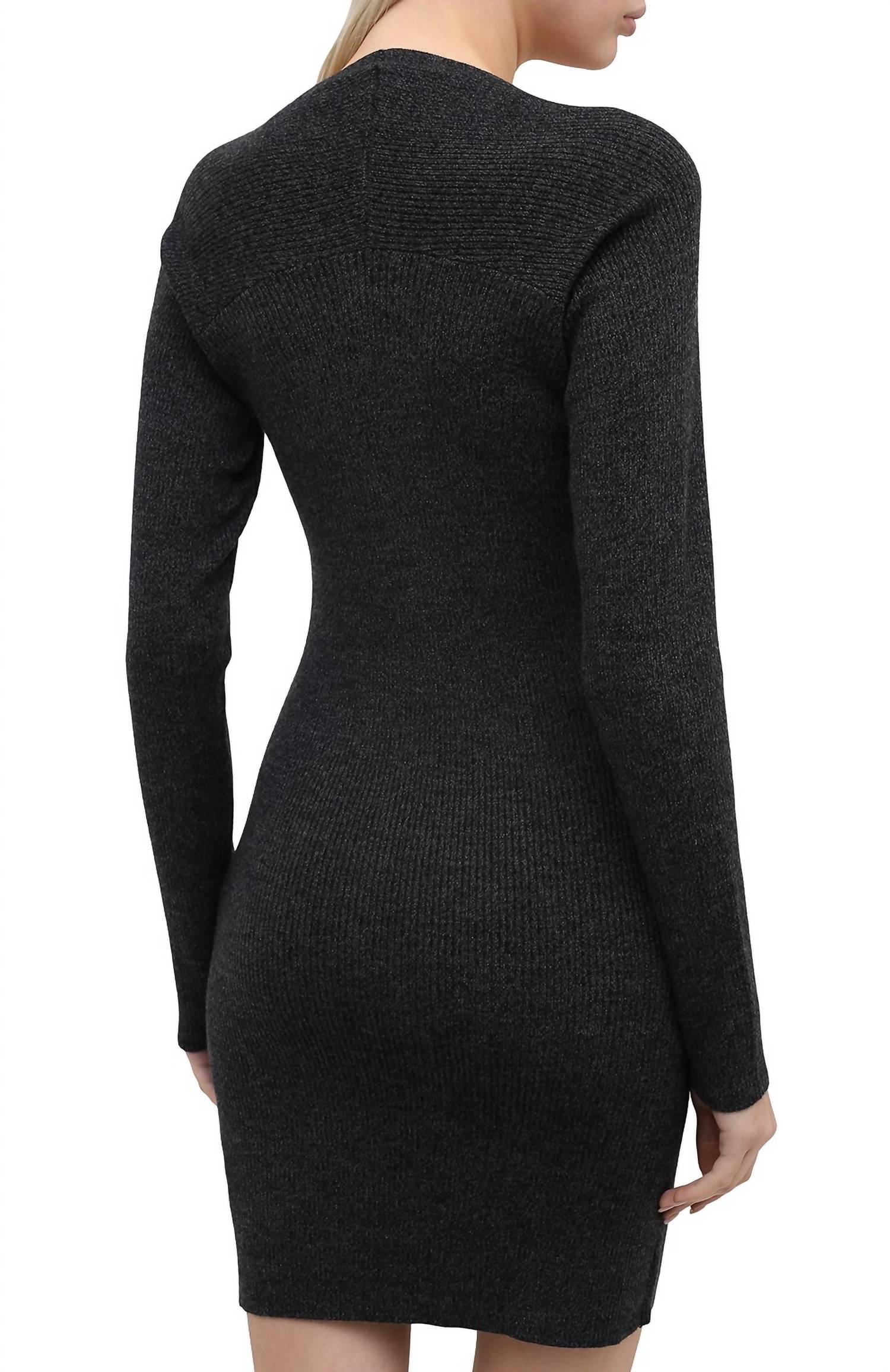 IRO Alexa Criss Cross Dress in dark grey - women's dress - detail view
