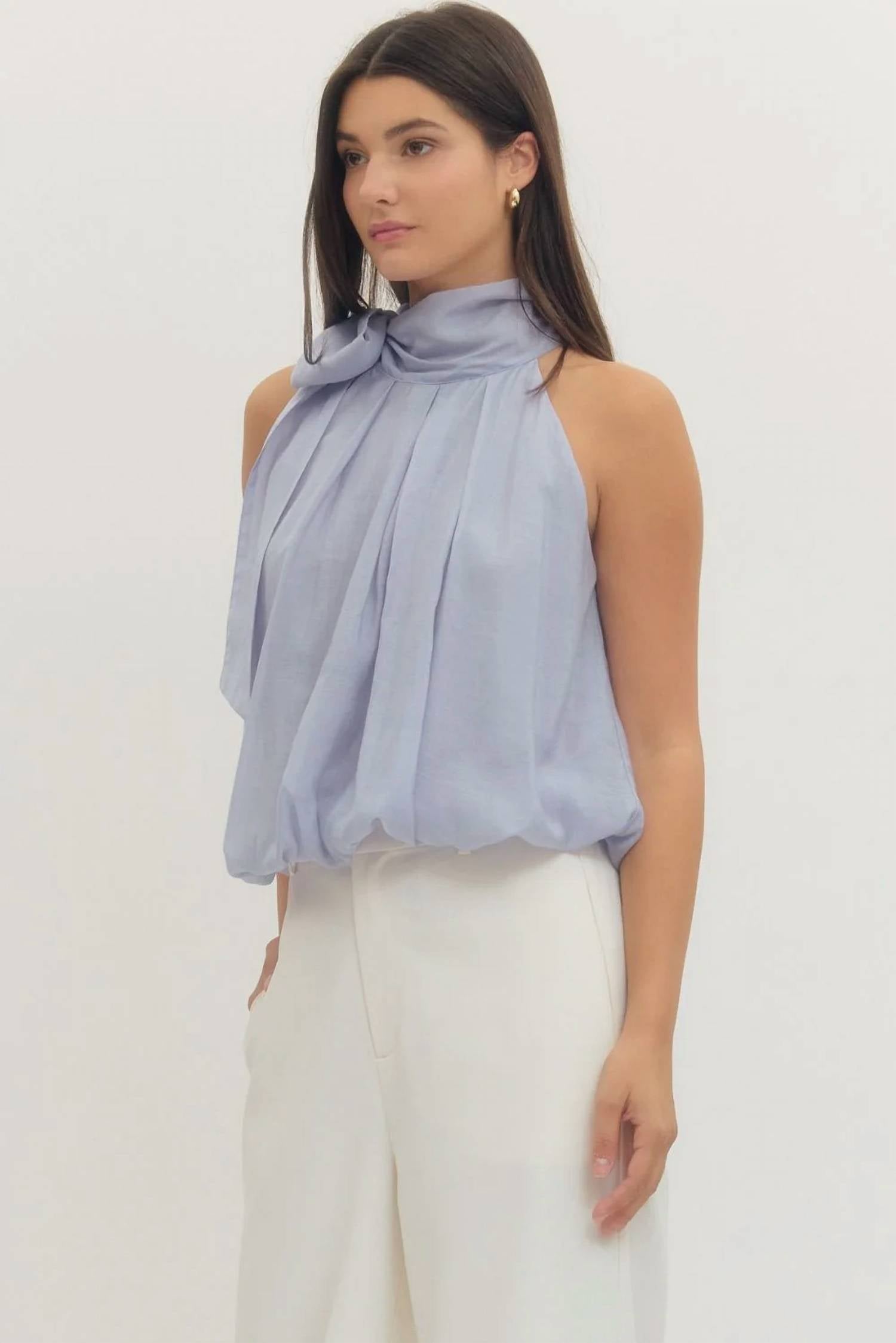 Entro - Halter Bow-tie Blouse