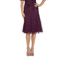 Adrianna Papell - Embellished Flutter Sleeve A Line Dress