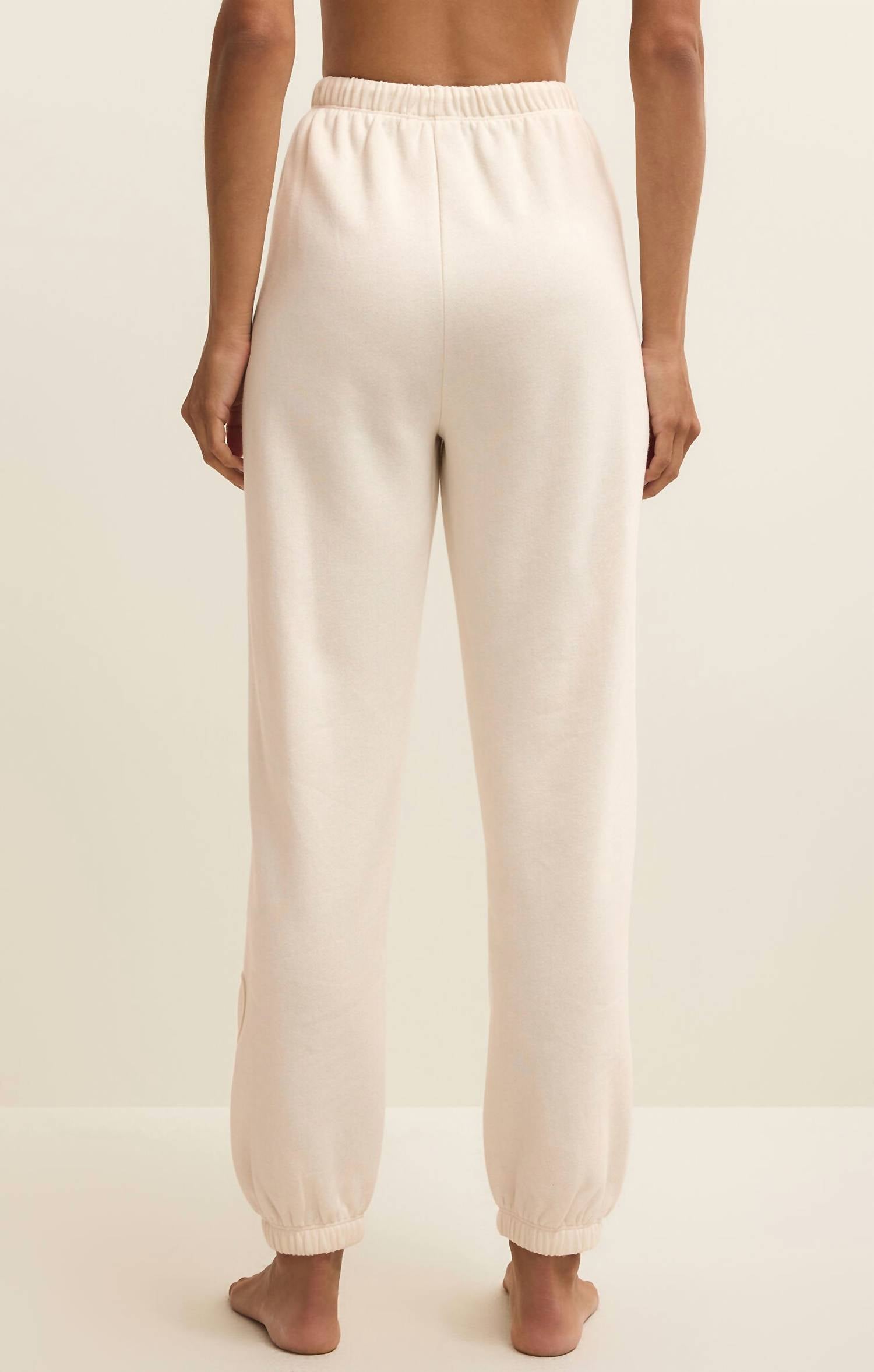 Z Supply Heart It Jogger Pant in vanilla ice - women's pants - detail view