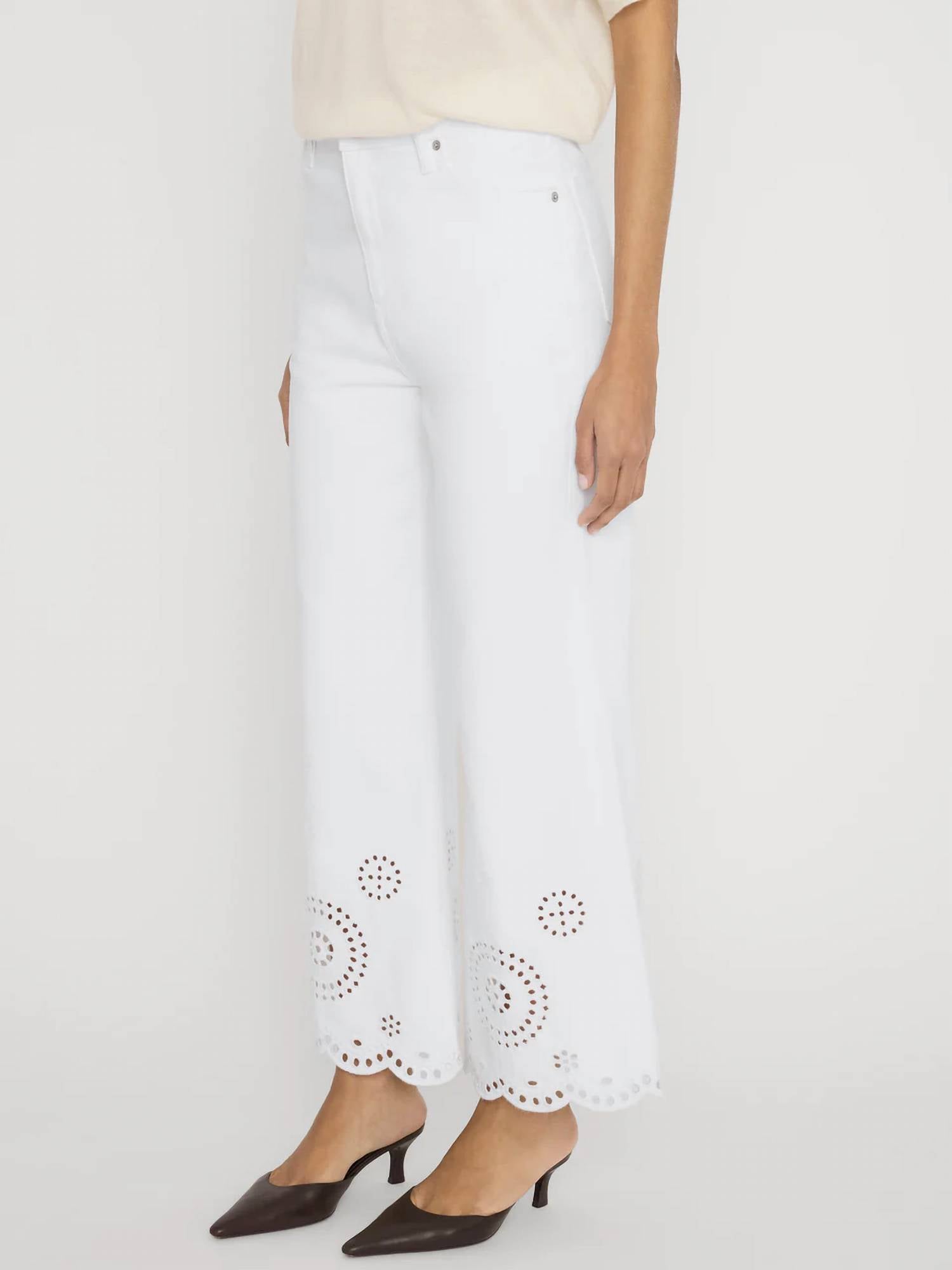 Frame - The Eyelet Wide Flare Pant