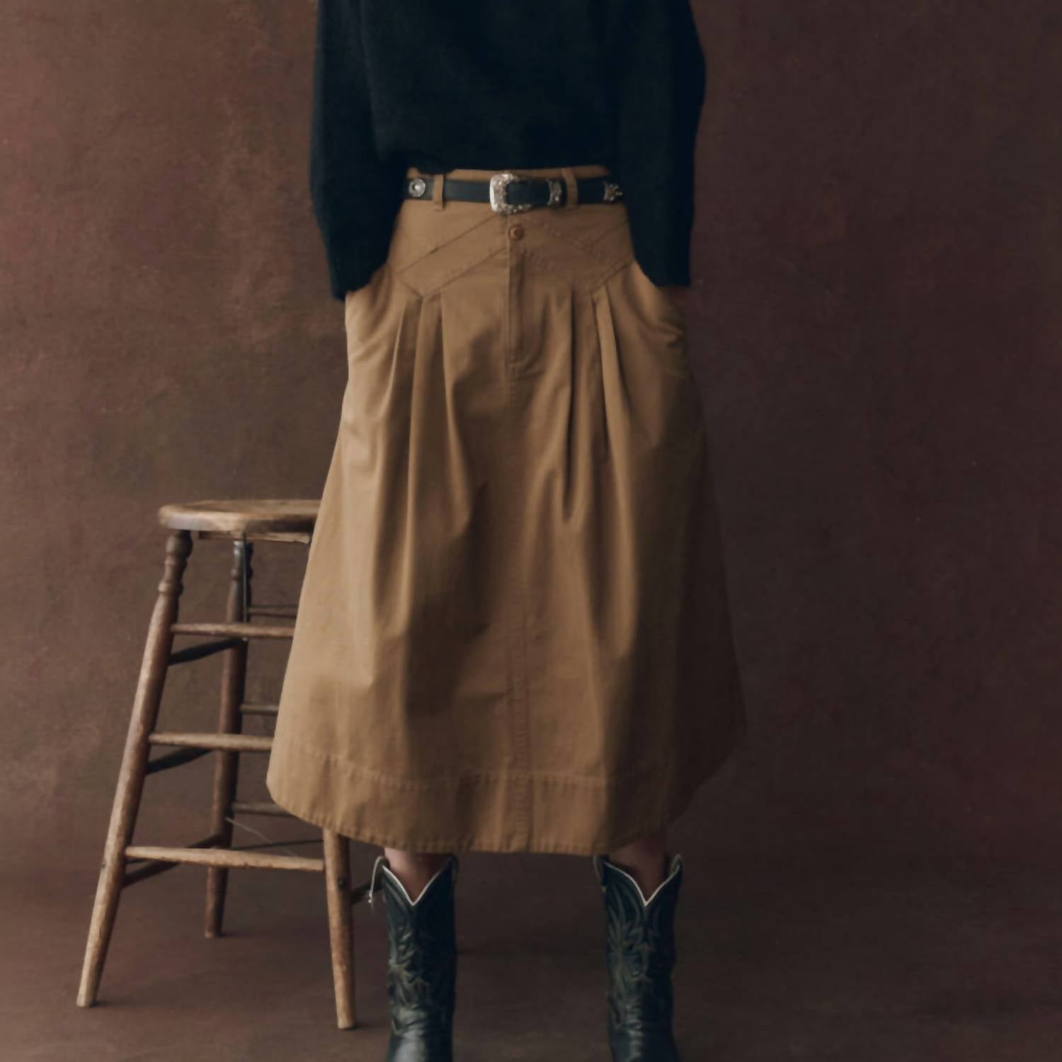 The Great. - Field Cotton Twill Skirt
