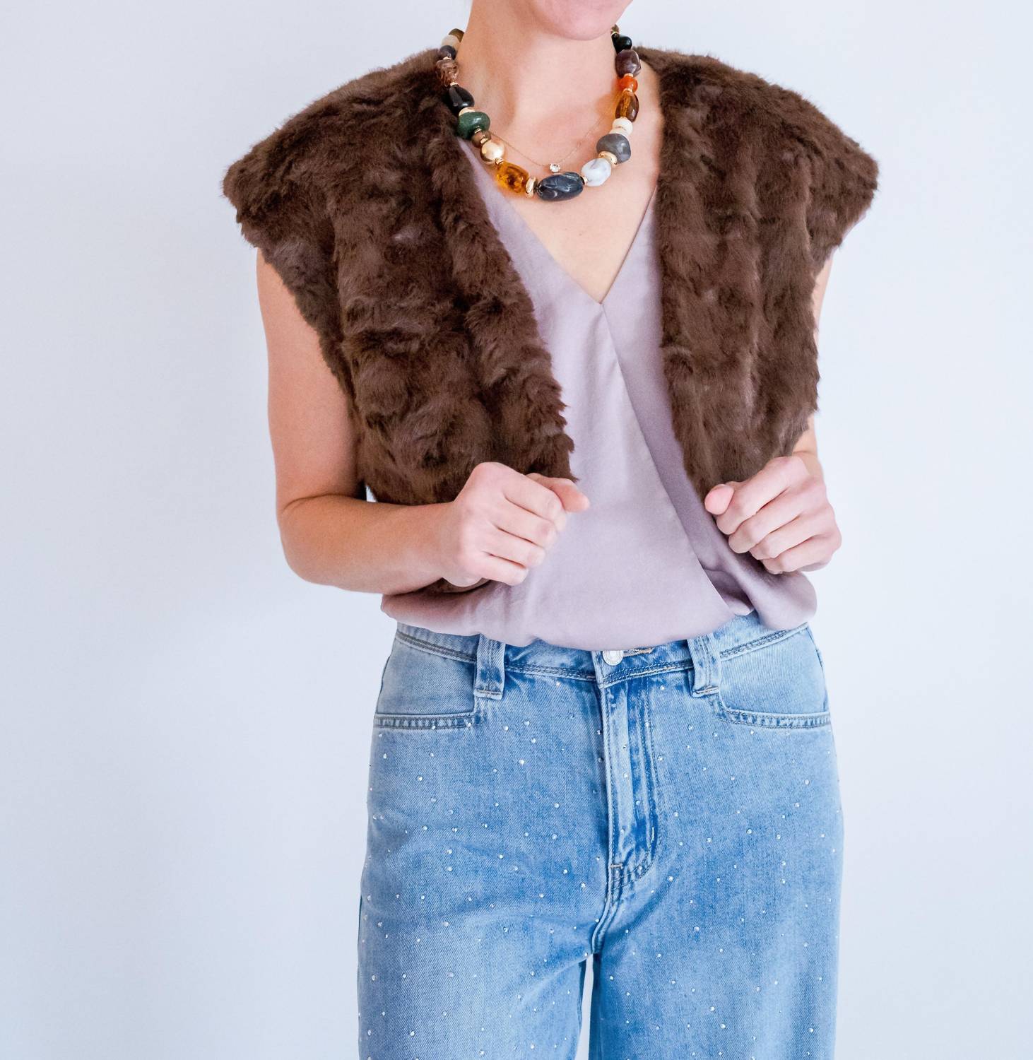 Kld. Signature - Faux Fur Bolero Vest