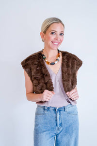 Kld. Signature - Faux Fur Bolero Vest