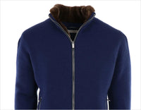 Pashmere - Men's Cashmere Bomber Lined With Beaver Fur