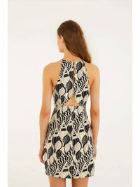 Farm Rio - Seashell Serenade Diamond Cut Out Mini Dress