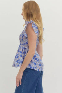entro Women's Party Plans Top in blue - women's shirt - alternate view