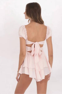 Lucy In The Sky - Puff Sleeve Flutter Romper