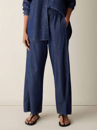 Eileen Fisher - Cotton Denim Wide-Leg Pant