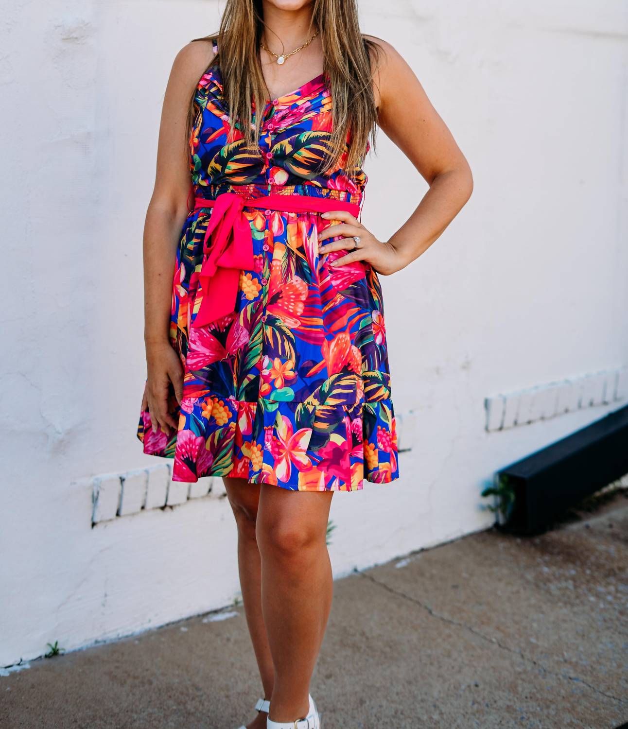 Joy Joy - Spagetti Strape Flounce Hem Dress