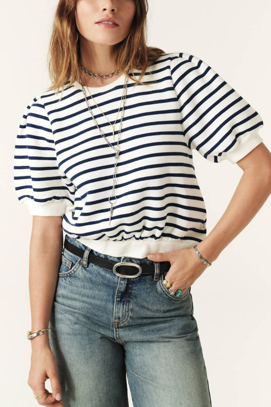 Ba&Sh - Tamar Striped Cropped Sweatshirt