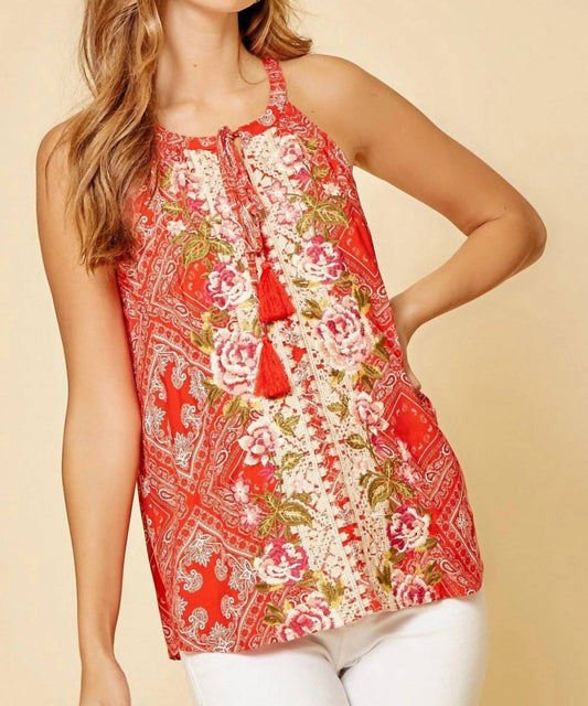 Andree By Unit - Bandana Embroidered Tank Top - Plus