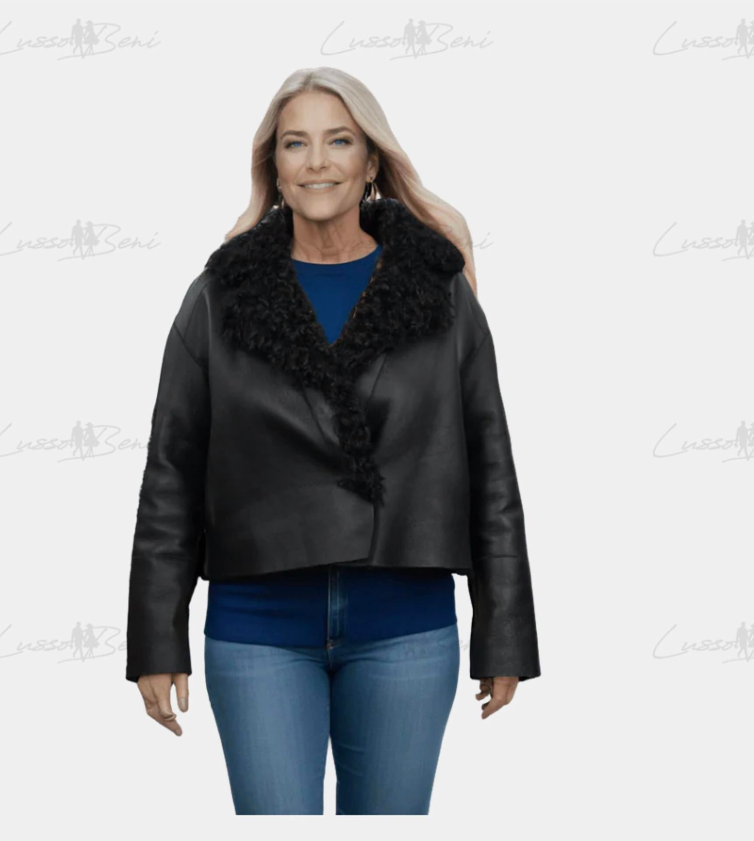 Lusso Beni - Swirl Leather Jacket