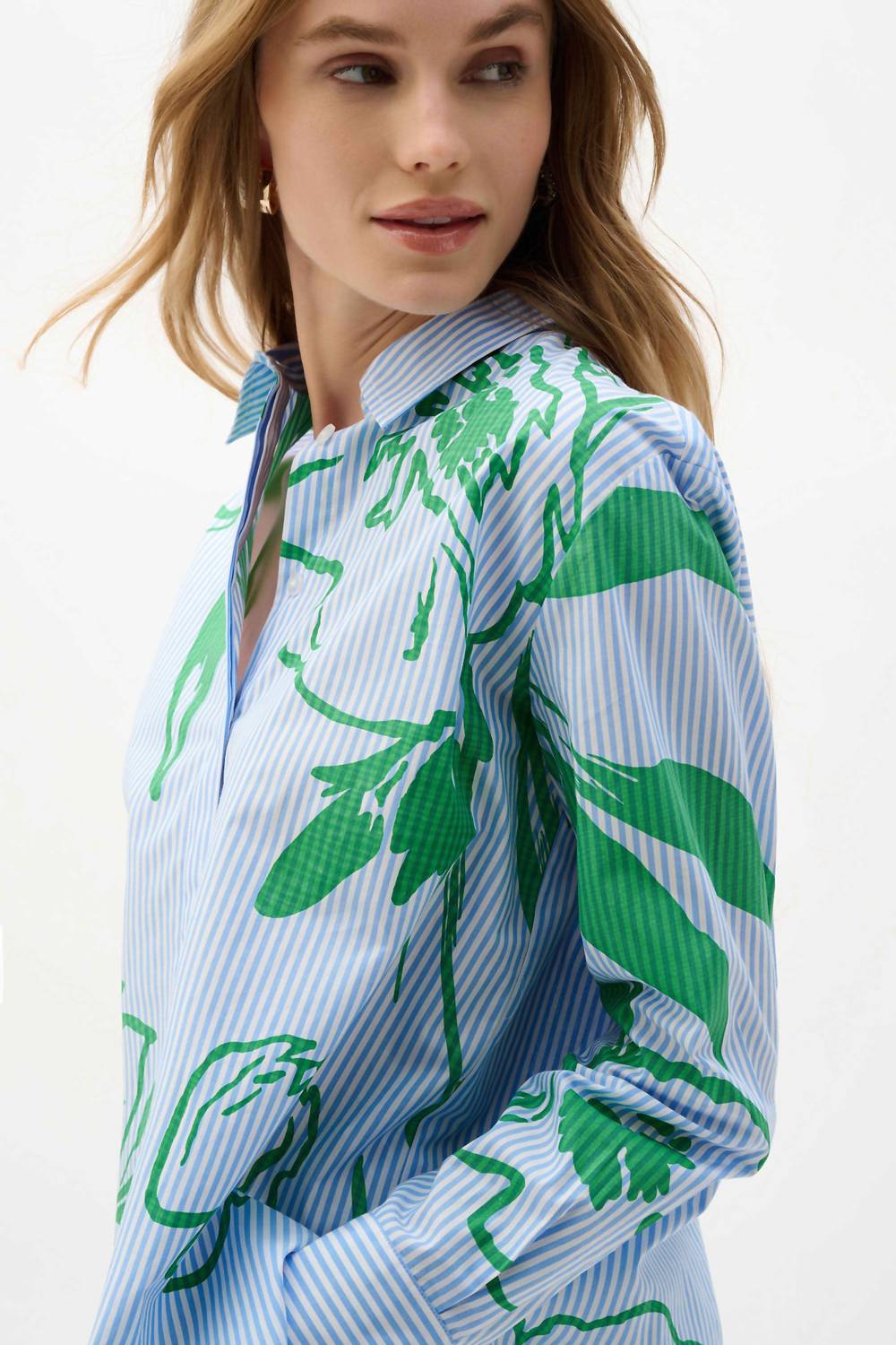 Joseph Ribkoff - Cotton Striped Floral Blouse