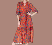 Joy Joy - Odessa Split-neck Maxi Dress
