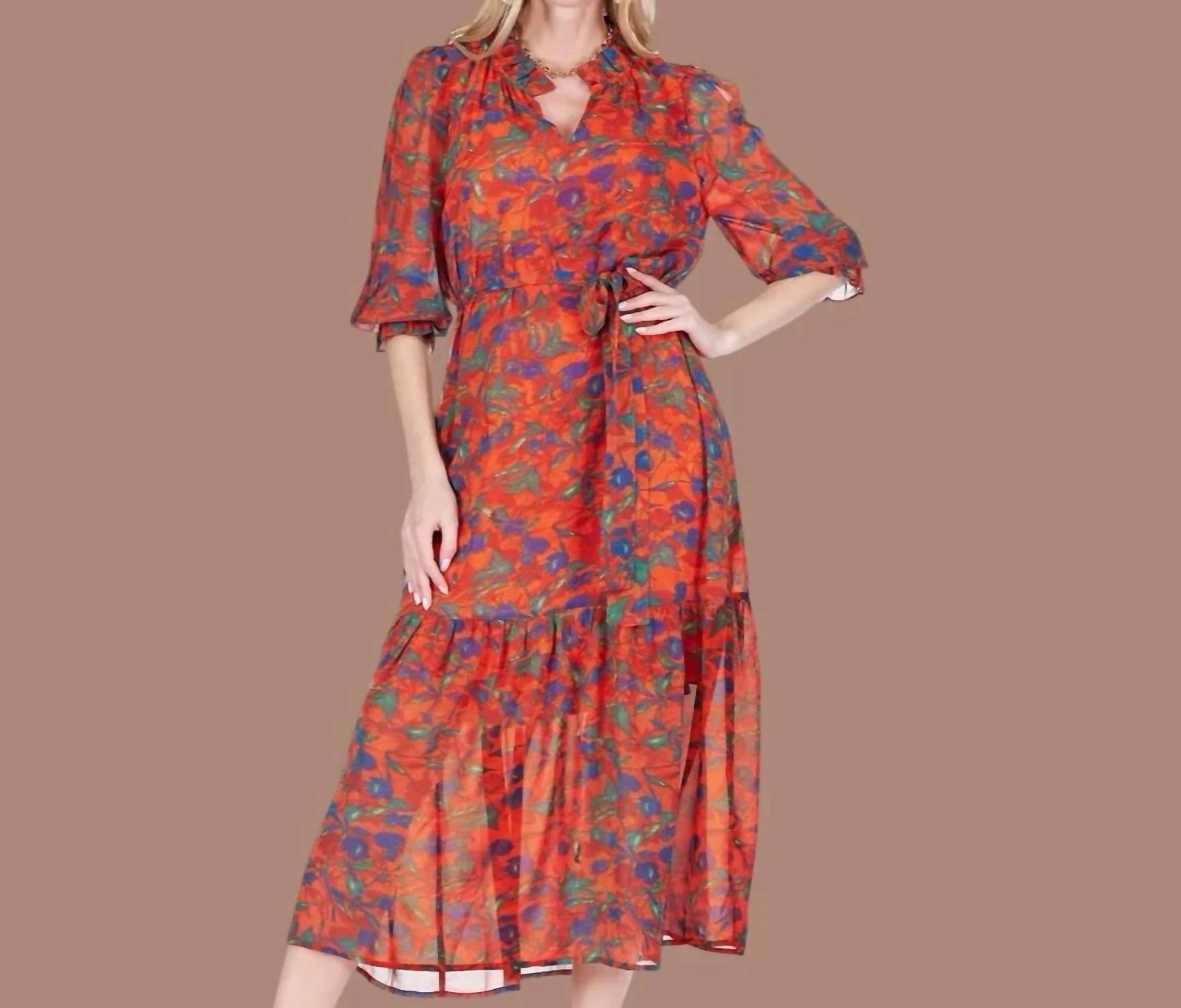 Joy Joy - Odessa Split-neck Maxi Dress