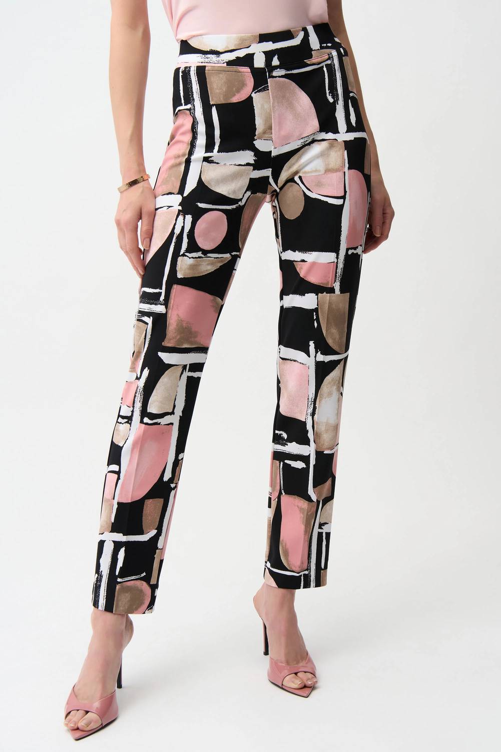 Joseph Ribkoff - Silky Knit Abstract Print Straight Pull-on Pants