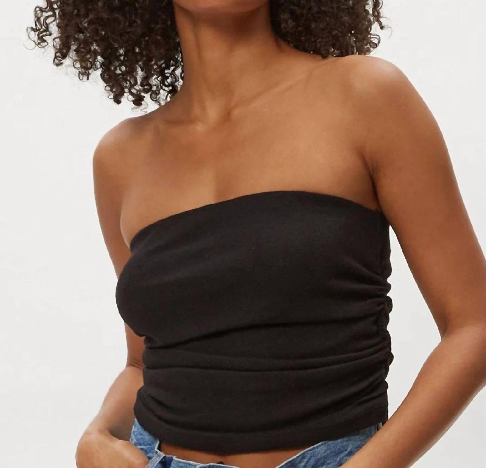 Michael Stars Alexis Tube Top in black - women's shirt - detail view