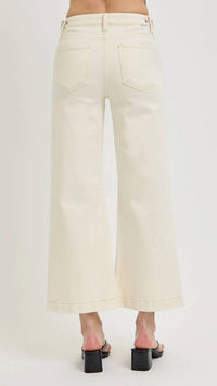 Risen - High Rise Tummy Control Crop Wide Adjustable Waistband Jeans