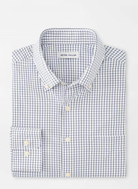 PETER MILLAR Hanford Performance Twill Shirt in classic navy - men's shirt - alternate view