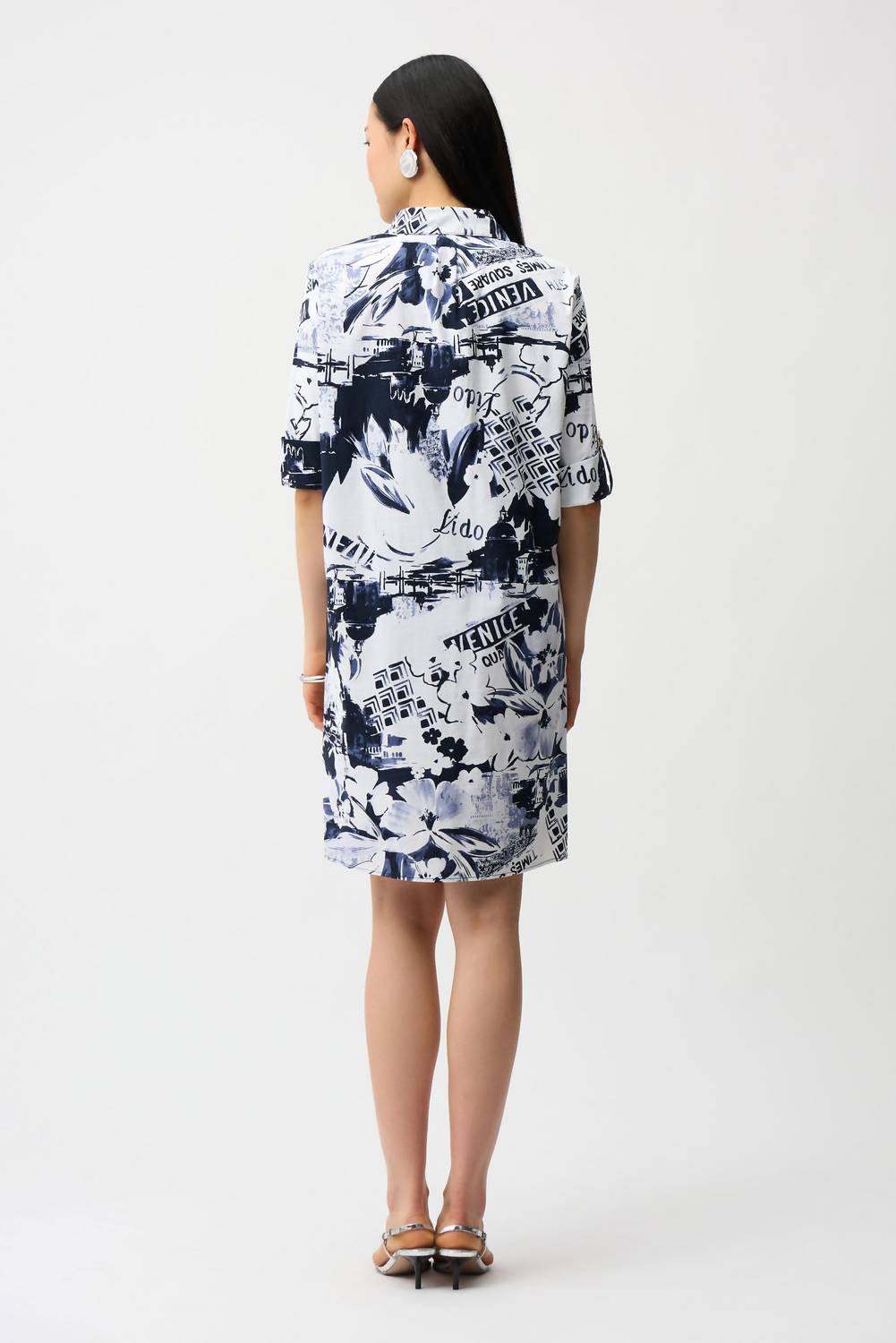 Joseph Ribkoff - Stretch Poplin Conversational Print Shift Dress