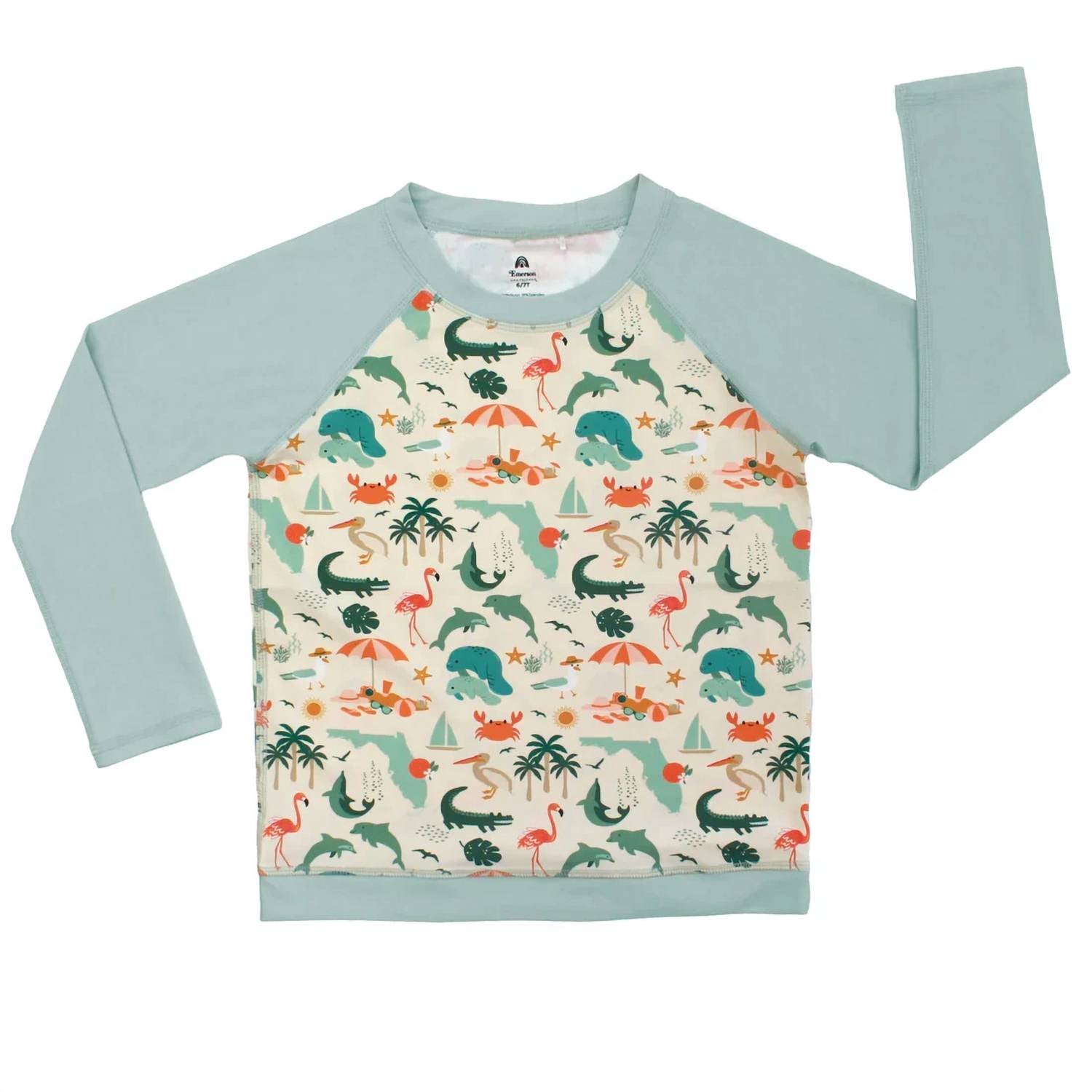 Emerson And Friends - Explore Florida Long Sleeve Baseball Rash Guard Shirt