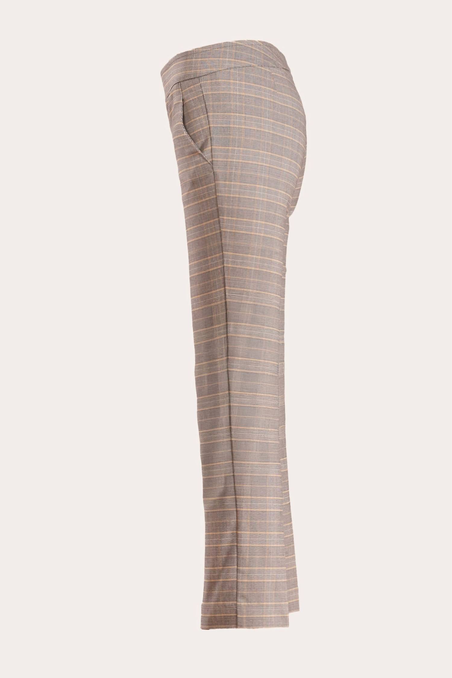 Avenue Montaigne Lulu Straight Cropped Pant in grey plaid - women's pants - view 5