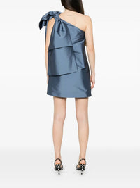 Bernadette - Winnette One-shoulder Bow Mini Dress