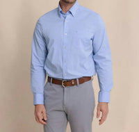 SOUTHERN TIDE Crofton Plaid Charleston Sport Shirt in ocean channel - men's shirt