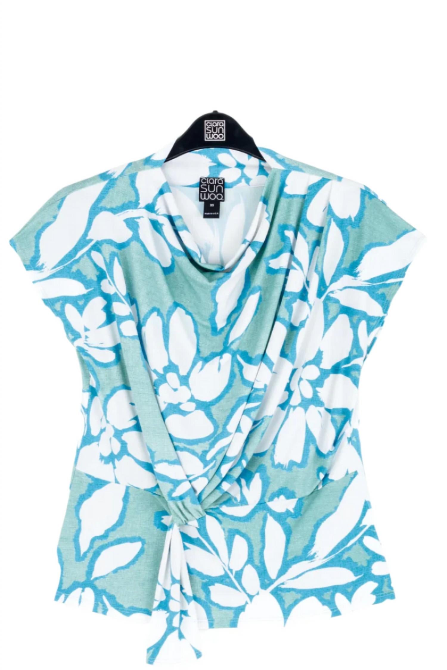 Clara Sunwoo - Floral Drape Neck Top