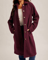 Hem & Thread - Teddy Textured Button Down Coat
