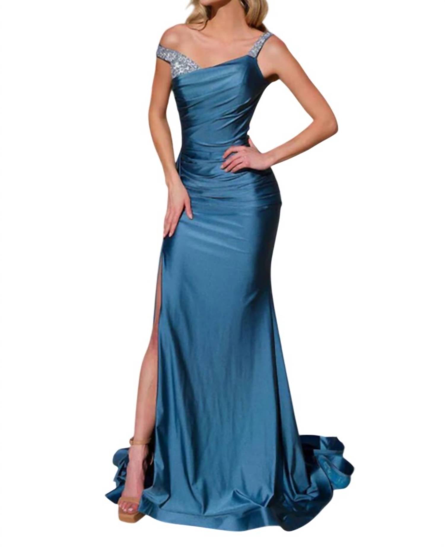 Jessica Angel - Beaded Formal Long Slit Prom Dress