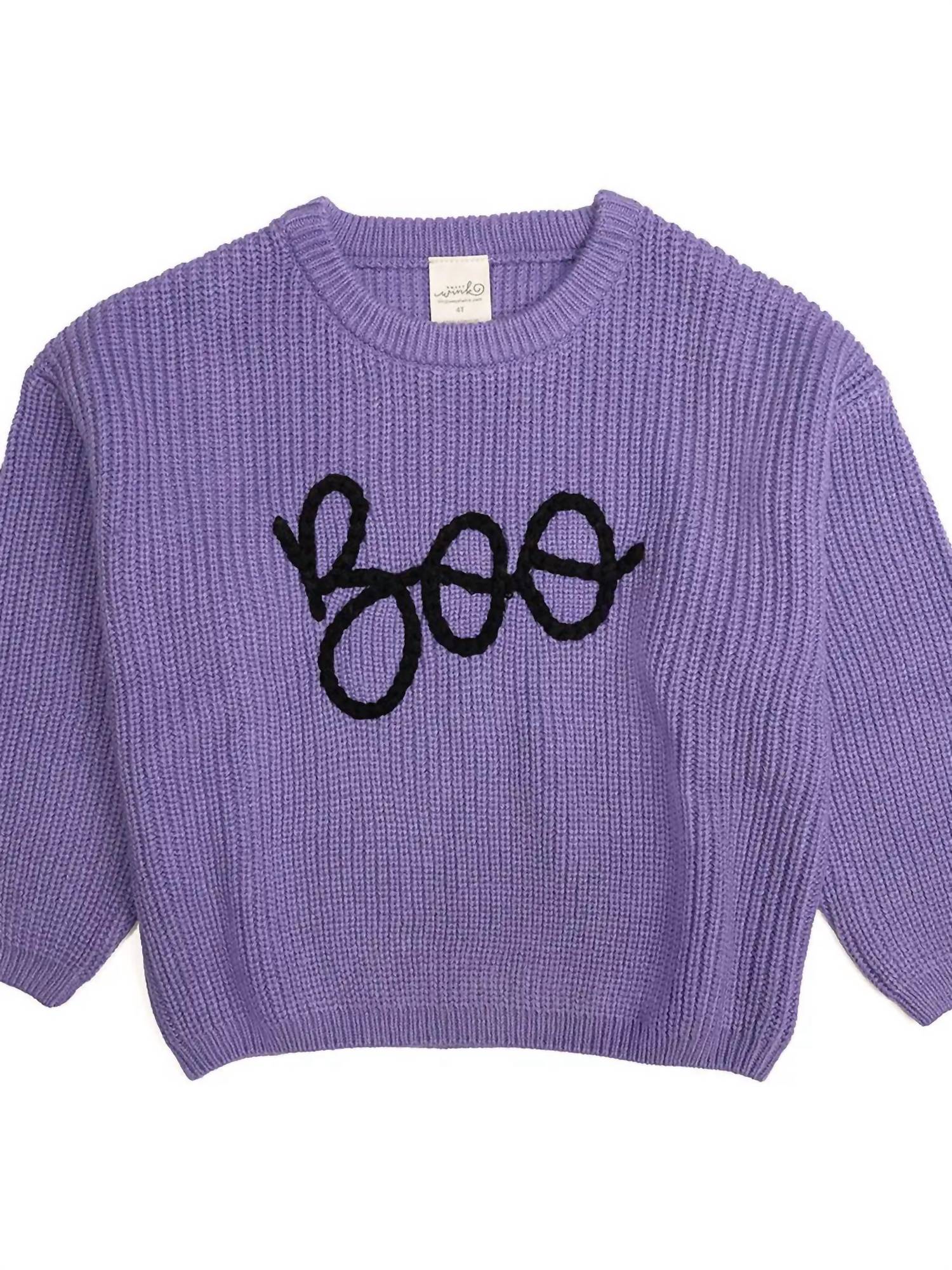 SWEET wink Boo Yarn Knit Sweater in purple - kids' dress - detail view