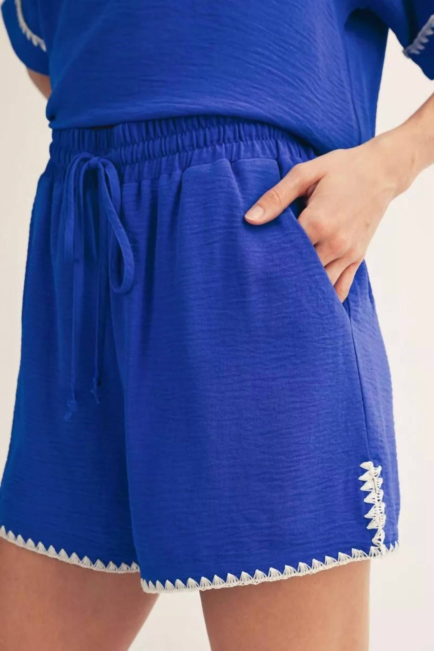 Jodifl Women's Chic And Chill Trim Detail Set in royal - women's sleepwear - view 5